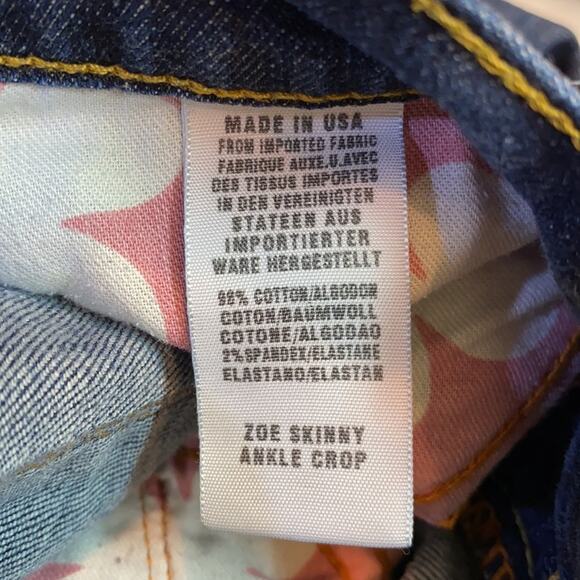 Lucky Brand Zoe Skinny Ankle Crop Jeans 2 / 26 - Picture 7 of 7